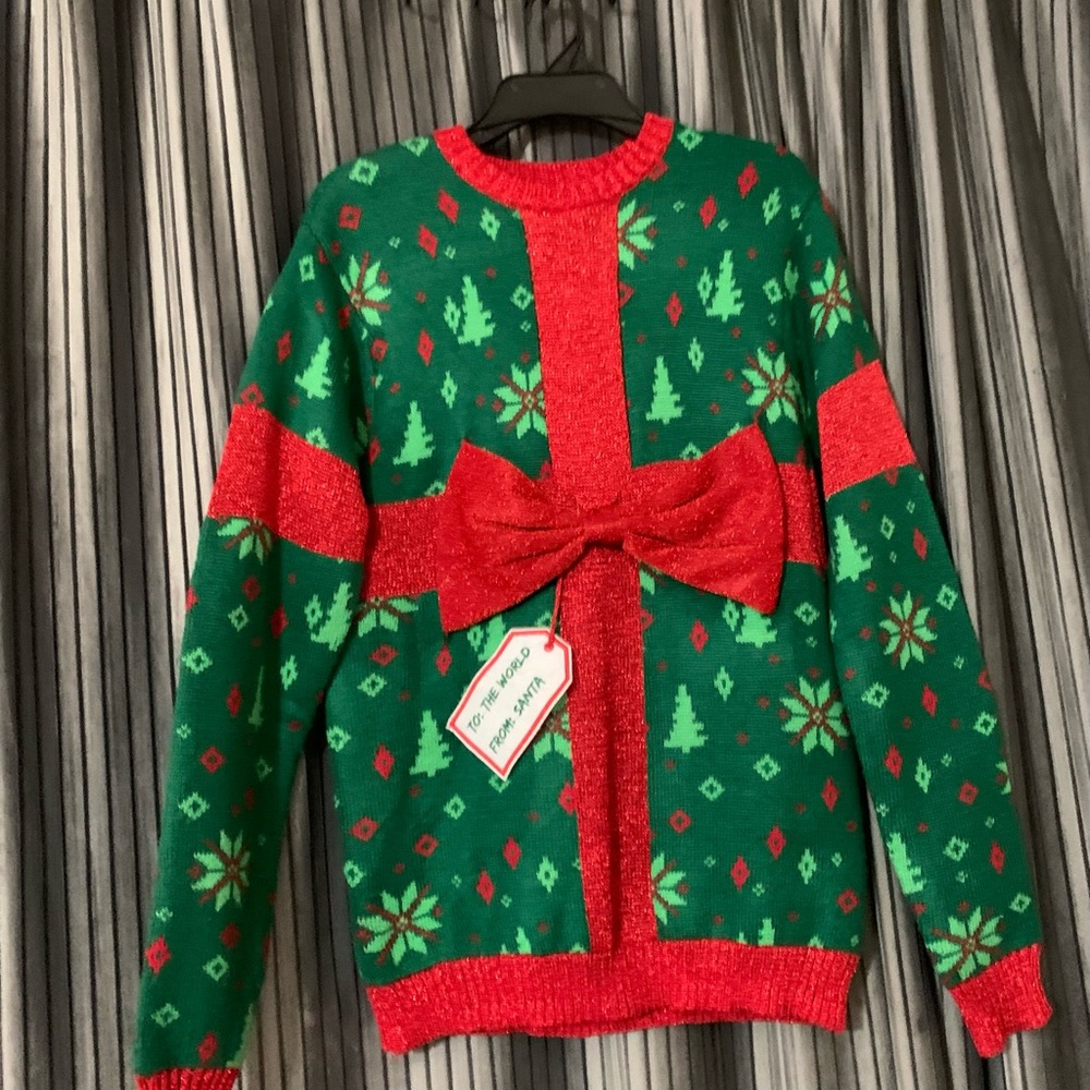 Festive Green and Red Holiday Sweater